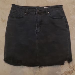Black denim skirt